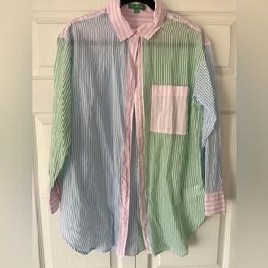 J. Crew Pastel Striped Button Down Shirt